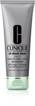 Clinique All About Clean 2-in-1 Charcoal Mask + Scrub καθαριστική μάσκα προσώπου