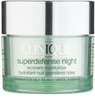 Clinique Superdefense Night hydratační noční krém proti vráskám pro mastnou a smíšenou pleť