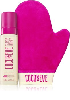 Coco & Eve Sunny Honey Ultimate Glow Kit Selbstbräuner-Schaum mit Handschuh zum Auftragen Medium