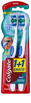 Colgate 360° Whole Mouth Clean periuta de dinti Medium 2 pc