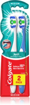 Colgate 360° Whole Mouth Clean Medium tandbørster 2 stk
