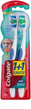 Colgate 360° Whole Mouth Clean четки за зъби soft 2 бр