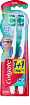 Colgate 360° Whole Mouth Clean medium fogkefék 2 db