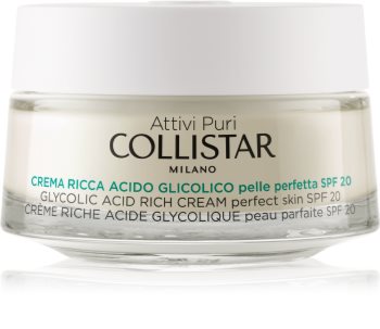 Collistar Pure Actives Glycolic Acid tápláló krém a bőr tömorségének javítására élénkítő hatással