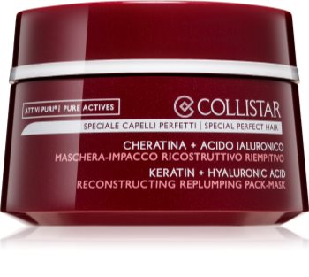 Collistar Attivi Puri Keratin+Hyaluronic Acid Mask maschera rigenerante intensa per capelli rovinati e fragili