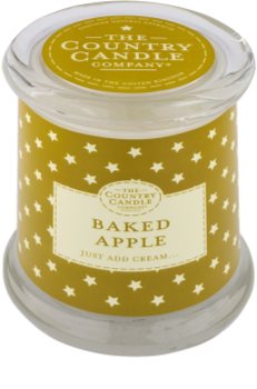 Country Candle Baked Apple vela perfumada en vidrio, con tapa
