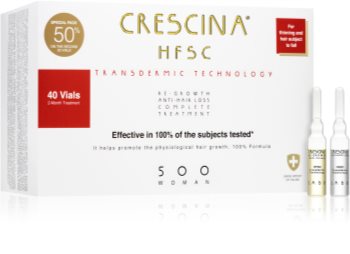 Crescina Transdermic 500 Re-Growth and Anti-Hair Loss plaukų augimą skatinanti priemonė nuo slinkimo moterims