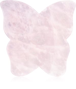 Crystallove Butterfly Rose Quartz Gua Sha Plate Hierontatyökalu