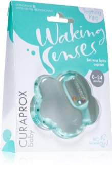 Curaprox Baby Waking Senses Teething ring with a massage brush and rattle