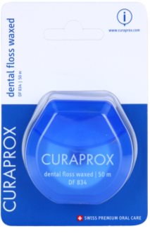 Curaprox Dental Floss Waxed DF 834 восъчен конец за зъби с вкус на мента