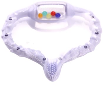 Curaprox Curababy Teething ring with a massage brush and rattle