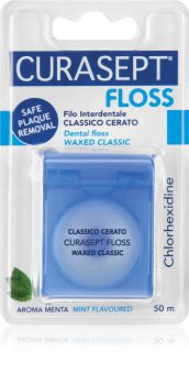 Curasept Dental Floss Waxed Classic voskovaná dentálna niť s mätovou príchuťou s antibakteriálnou prísadou