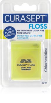 Curasept Dental Floss Ultra Fine Unwaxed Nevaskots zobu diegs ar antibakteriālu sastāvu