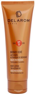 Delarom Bronze Doré ochranné tělové mléko s opalovacím aktivátorem SPF 30