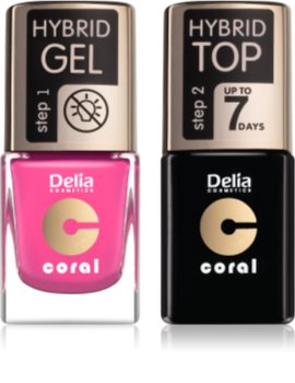 Delia Cosmetics Coral Nail Enamel Hybrid Gel zestaw odstín 22 dla kobiet