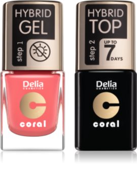 Delia Cosmetics Coral Nail Enamel Hybrid Gel комплект odstín 16 за жени