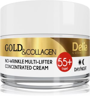 Delia Cosmetics Gold & Collagen 55+ creme antirrugas com efeito lifting