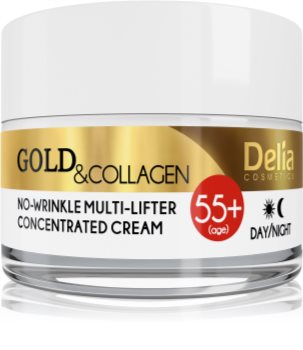 Delia Cosmetics Gold & Collagen 55+ Ryppyjä Ehkäisevä Voide Kohottavalla Vaikutuksella