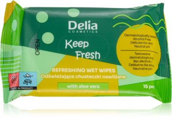 Delia Cosmetics Keep Fresh Aloes Virkistävät Kosteuspyyhkeet