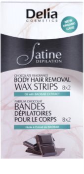 Delia Cosmetics Satine Depilation Chocolate Fragrance as bandas de cera para depilação para corpo