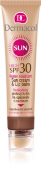 Dermacol Sun Water Resistant crema solar facial resistente al agua con bálsamo labial SPF 30