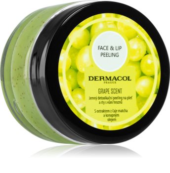 Dermacol Face & Lip Peeling Grape gommage purifiant en profondeur lèvres et joues