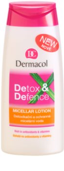 Dermacol Detox & Defence água micelar protetora e desitoxicante para rosto, pescoço e decote