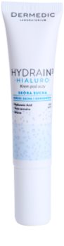 Dermedic Hydrain3 Hialuro creme de olhos para pele seca desidratada