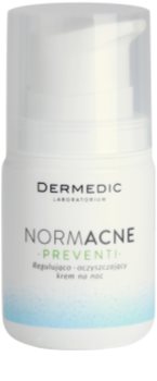 Dermedic Normacne Preventi creme facial de limpeza regulador para noite