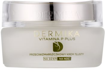 Dermika Vitamina P Plus tápláló ráncok elleni krém Érzékeny, bőrpírra hajlamos bőrre