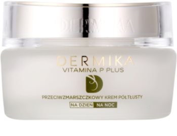 Dermika Vitamina P Plus creme antirrugas para a pele sensível com tendência a aparecer com vermelhidão