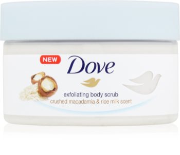 Dove Exfoliating Body Scrub Crushed Macadamia & Rice Milk esfoliante corporal nutritivo