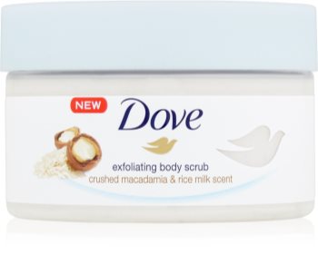 Dove Exfoliating Body Scrub Crushed Macadamia & Rice Milk vyživující tělový peeling