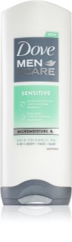 Dove Men+Care Sensitive gel de douche visage, corps et cheveux pour homme