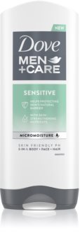 Dove Men+Care Sensitive gel de douche visage, corps et cheveux