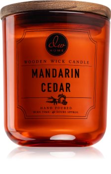 DW Home Mandarin Cedar vonná svíčka s dřevěným knotem