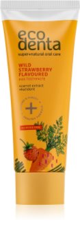 Ecodenta Green Wild Strawberry Flavoured dantų pasta vaikams be fluorido