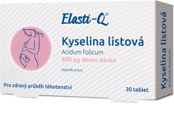 Elasti-Q Kyselina listová 800 doplněk stravy pro těhotné, kojící i ženy plánující otěhotnění