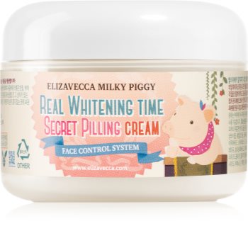 Elizavecca Milky Piggy Real Whitening Time Secret Pilling Cream hydratisierende verfeinernde Creme mit Peelingeffekt