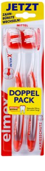 Elmex Caries Protection escova de dentes média com cabeça curta 2 pçs