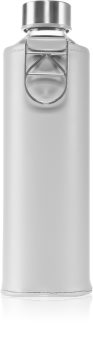 EQUA Mismatch Grey Dove glass water bottle + cover