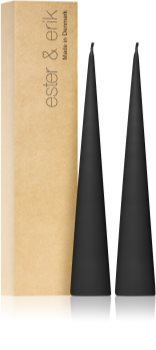 ester & erik cone candles raw black (no. 75) dekoratívna sviečka
