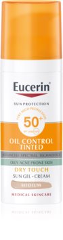 Eucerin Sun Oil Control Tinted solskydd i form av krämgel SPF 50+