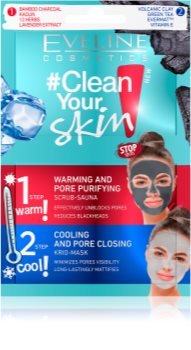 Eveline Cosmetics #Clean Your Skin  μάσκα προσώπου για βαθύ-καθαρισμό 2 σε 1