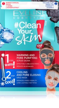 Eveline Cosmetics #Clean Your Skin maschera viso di pulizia profonda 2 in 1