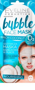 Eveline Cosmetics Bubble Mask Rich Coconut vyživující plátýnková maska s kokosem