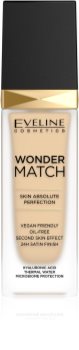 Eveline Cosmetics Wonder Match Langtidsholdbar flydende foundation med hyaluronsyre