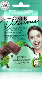 Eveline Cosmetics Look Delicious Mint & Chocolate feuchtigkeitsspendende straffende Gesichtsmaske mit Schokolade