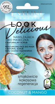 Eveline Cosmetics Look Delicious Coconut & Mango intenzivně hydratační a výživná maska s peelingovým efektem
