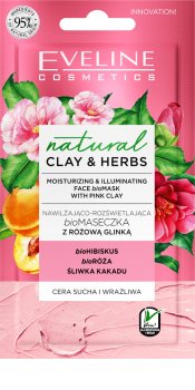 Eveline Cosmetics Natural Clay & Herbs rozjasňující hydratační maska s jílem